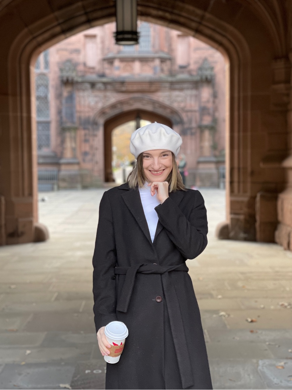 Classic Cream Wool French Beret | Off-White Fall Woolen Hat | Light Academia